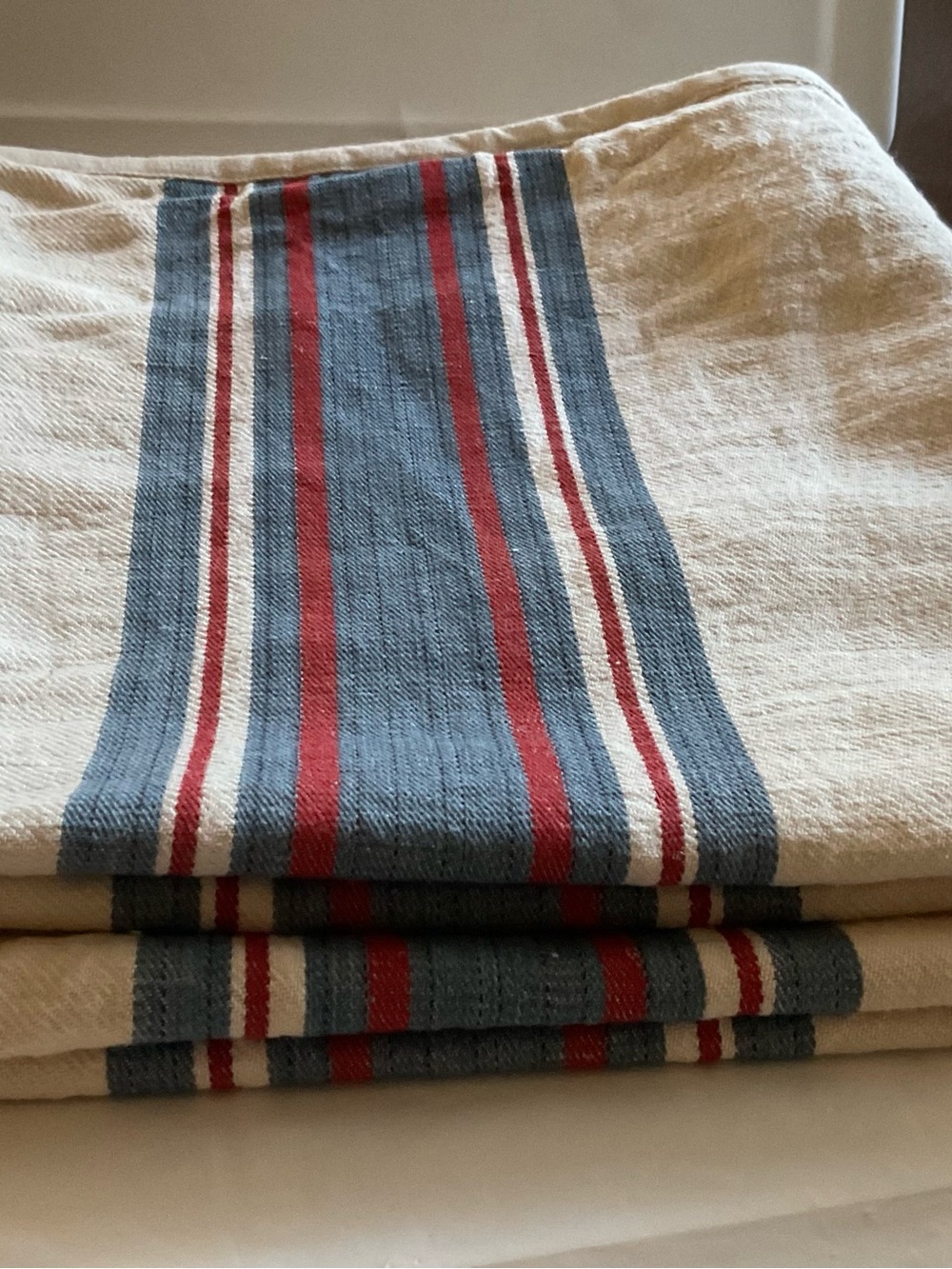 2 x Lauren Ralph Lauren KELSEY STRIPE Linen Cotton Euro Shams